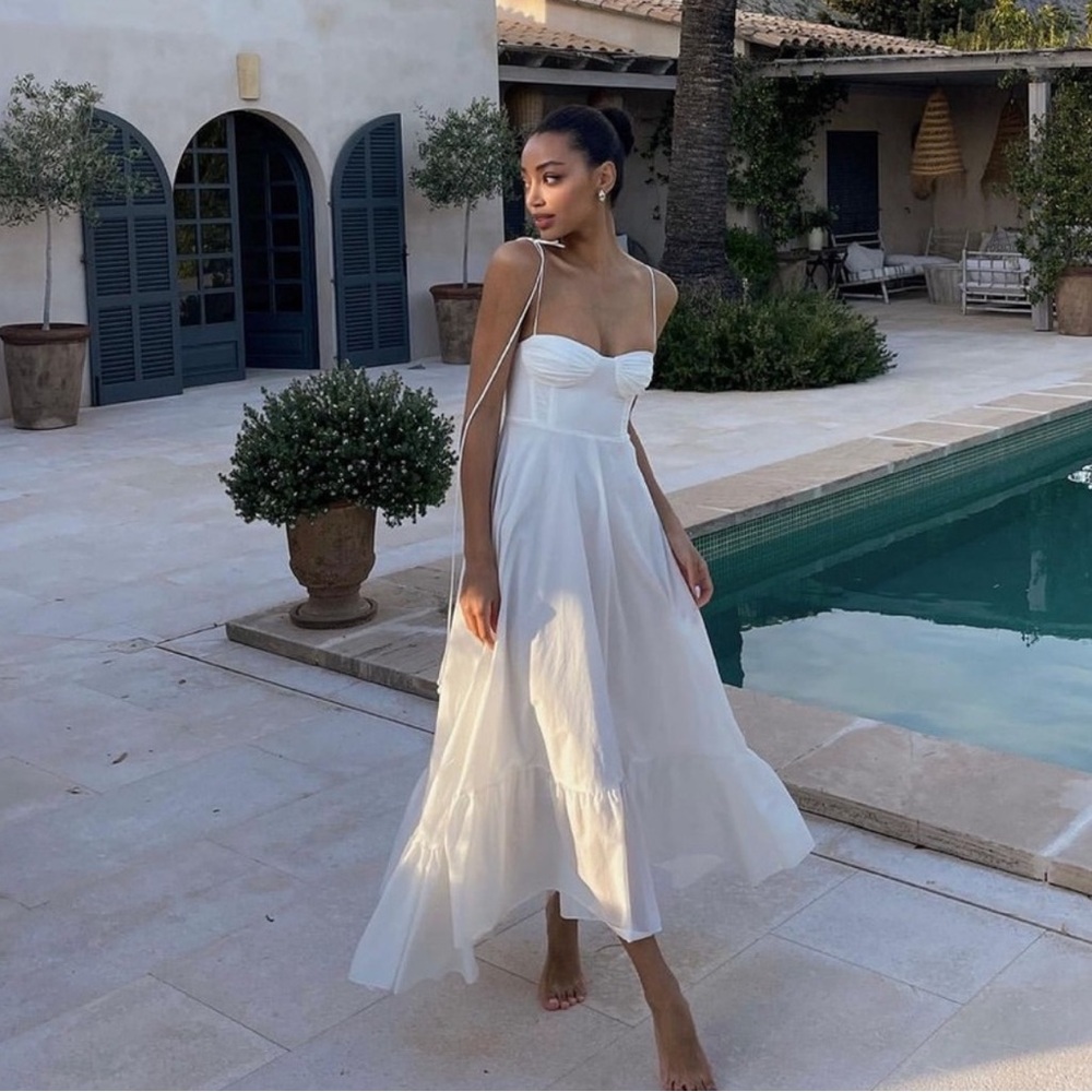 Zara ruffled poplin maxi dress